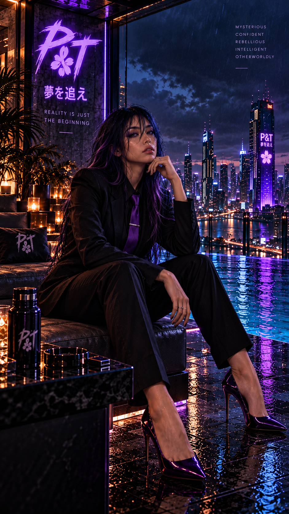 Pool lounge portrait artwork