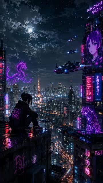 Cyberpunk animated wallpaper