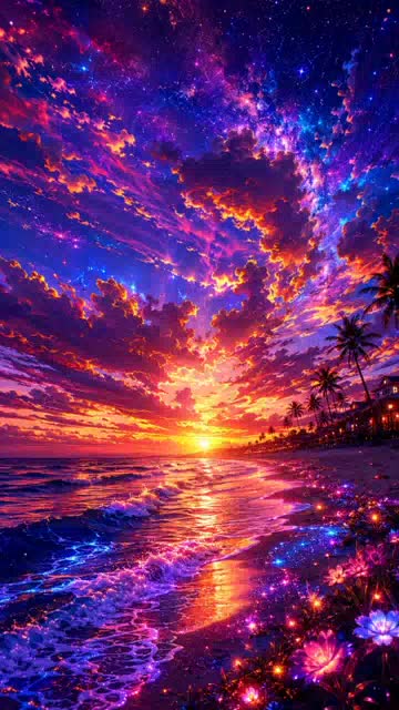Sparkle Beach animated wallpaper